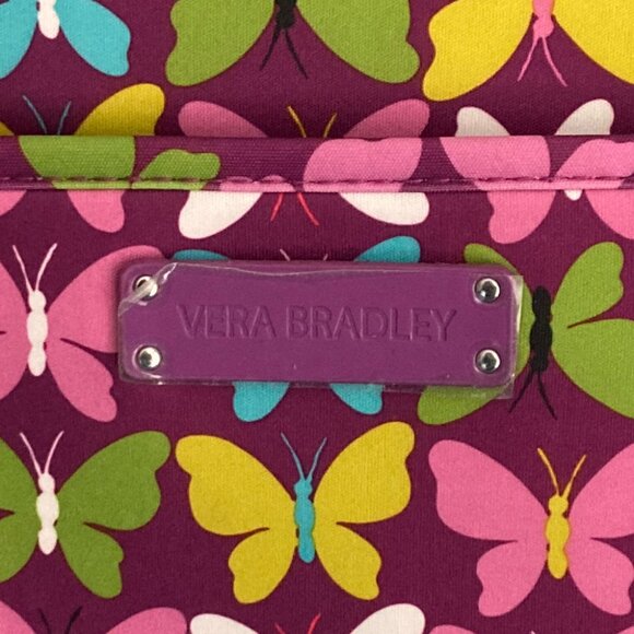 Vera Bradley Medium iPad Tablet Sleeve NWT Purple w/ Butterflies Flutterby - Picture 6 of 12